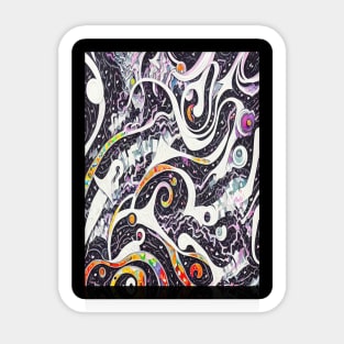 Spiral Galaxy Drawing Black Hearts Fantasy Sticker